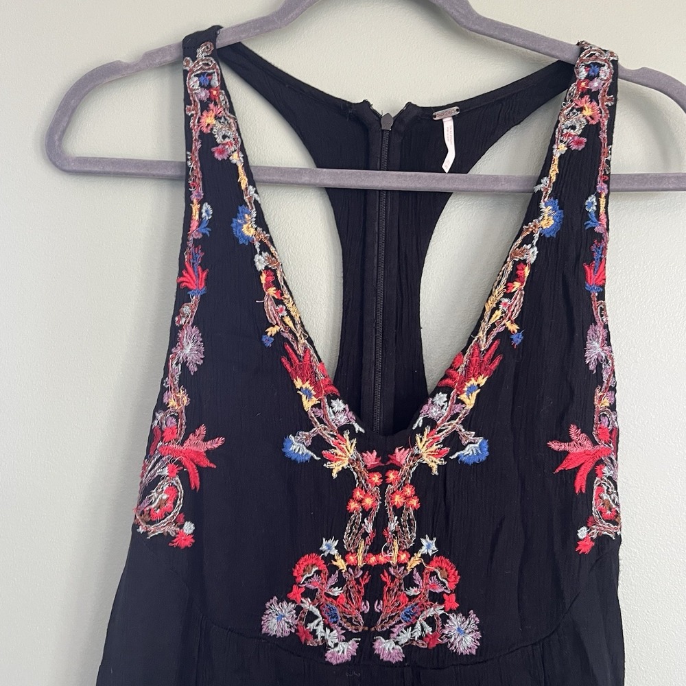 Free People Amalfi One Piece Wide Leg Embroidered Jumpsuit Size 2 - Picture 3 of 7